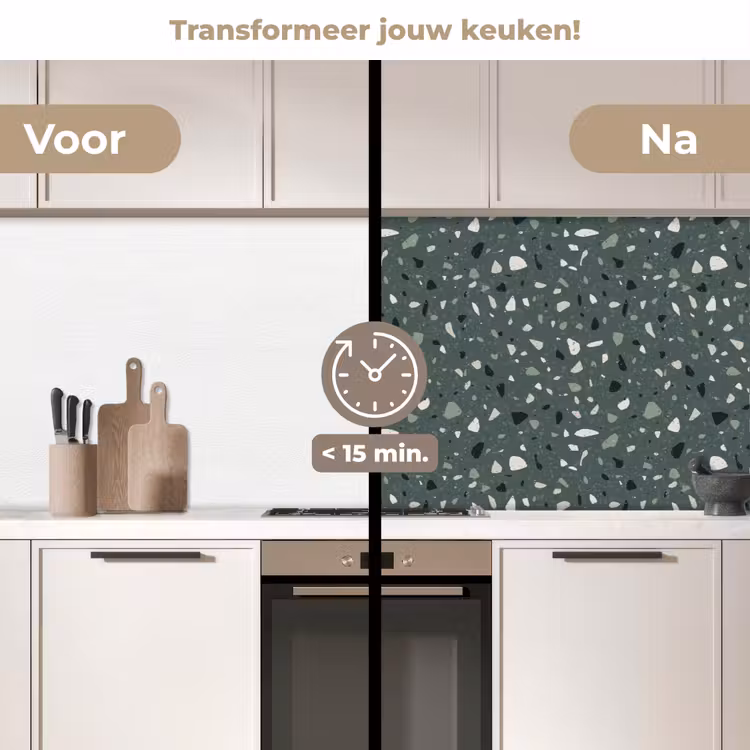 Keuken achterwand - Terrazzo - Patroon - Kleurrijk - Groen — 3