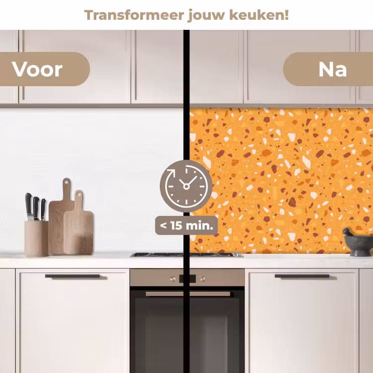 Keuken achterwand - Terrazzo - Patroon - Okergeel — 3