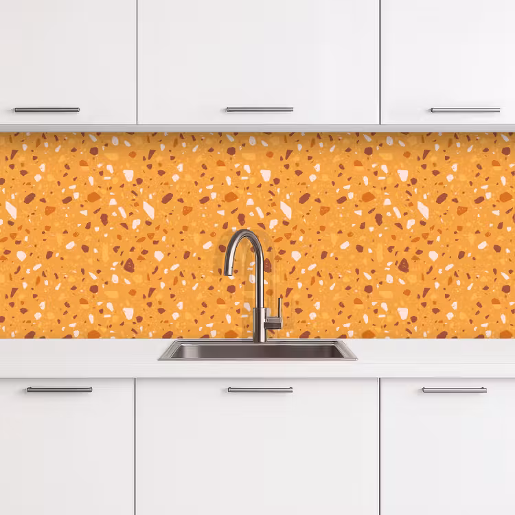 Keuken achterwand - Terrazzo - Patroon - Okergeel — 4