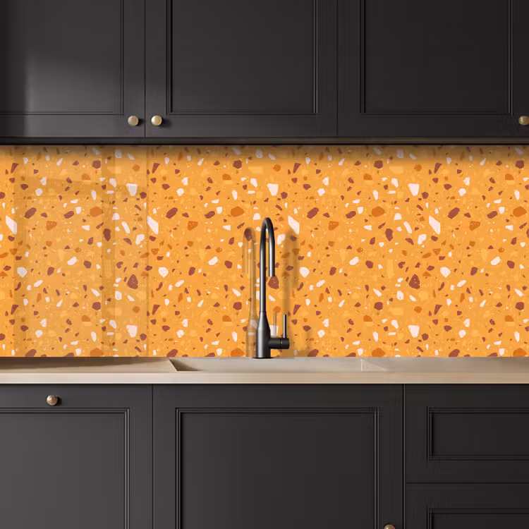 Keuken achterwand - Terrazzo - Patroon - Okergeel — 6