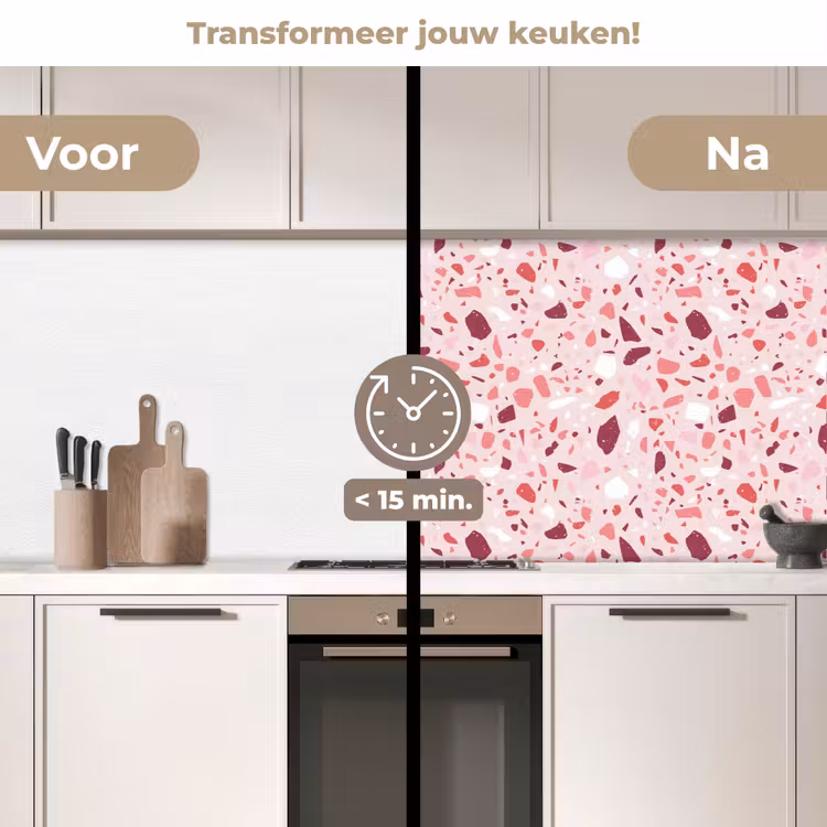 Keuken achterwand - Terrazzo - Patroon - Roze — 3