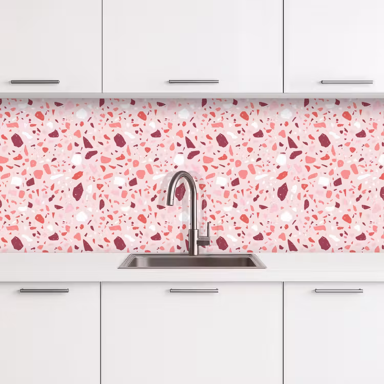Keuken achterwand - Terrazzo - Patroon - Roze — 4