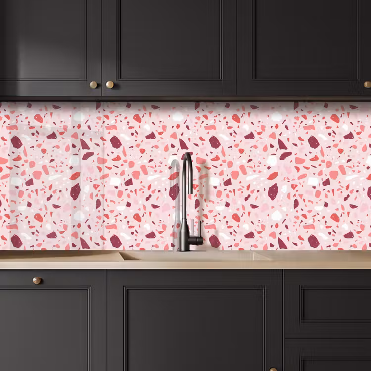 Keuken achterwand - Terrazzo - Patroon - Roze — 6