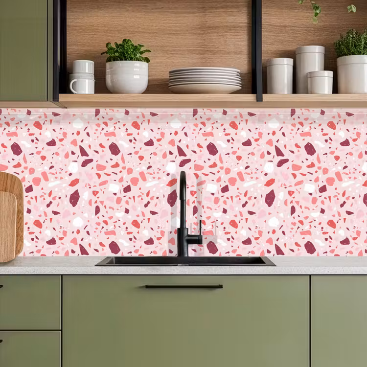 Keuken achterwand - Terrazzo - Patroon - Roze — 8