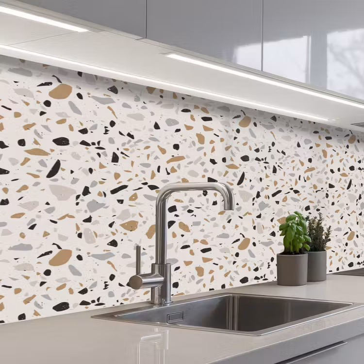 Keuken achterwand - Terrazzo - Patroon - Staal — 2