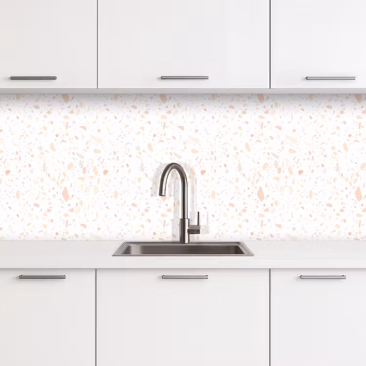 Keuken achterwand - Terrazzo - Patroon - Wit - Perzik — 4