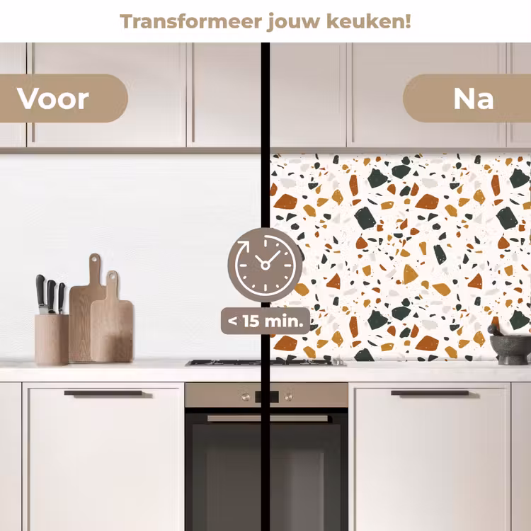 Keuken achterwand - Terrazzo - Patroon - Wit - Terra — 3