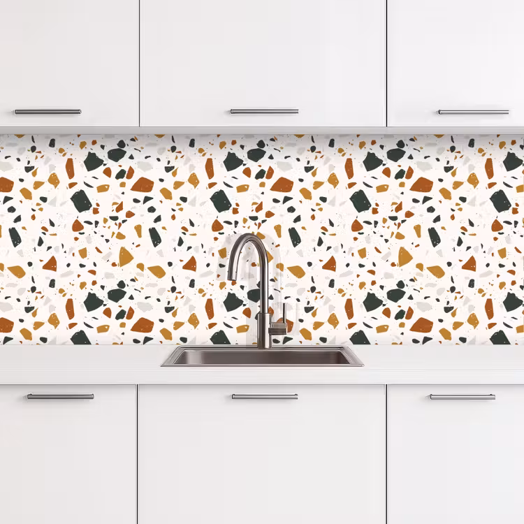 Keuken achterwand - Terrazzo - Patroon - Wit - Terra — 4