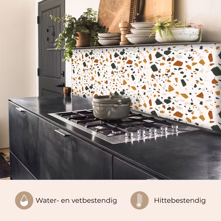 Keuken achterwand - Terrazzo - Patroon - Wit - Terra — 5