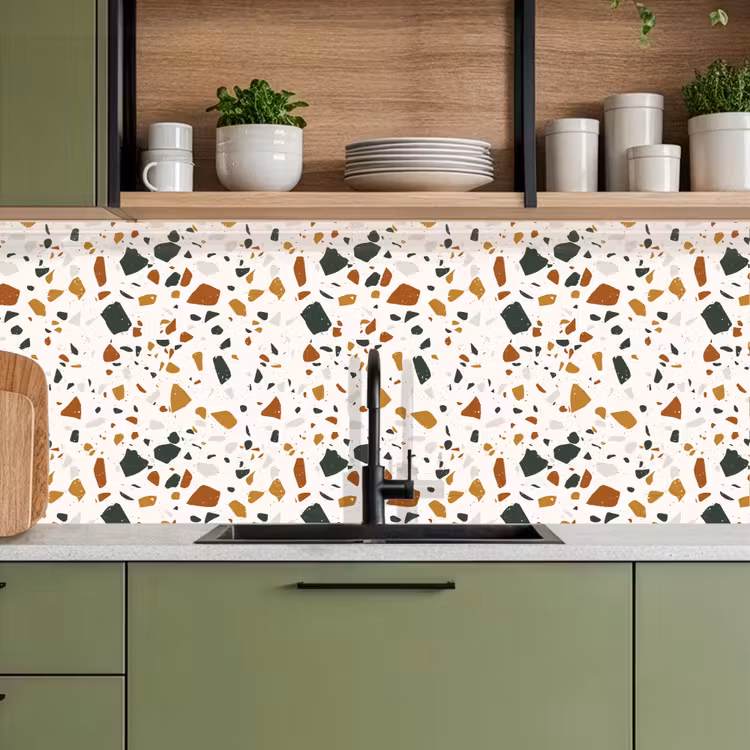 Keuken achterwand - Terrazzo - Patroon - Wit - Terra — 8