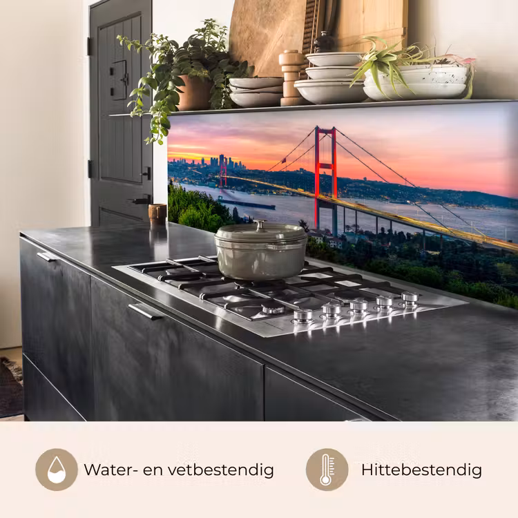 Keuken achterwand - Brug - Rood - Skyline - Water — 5