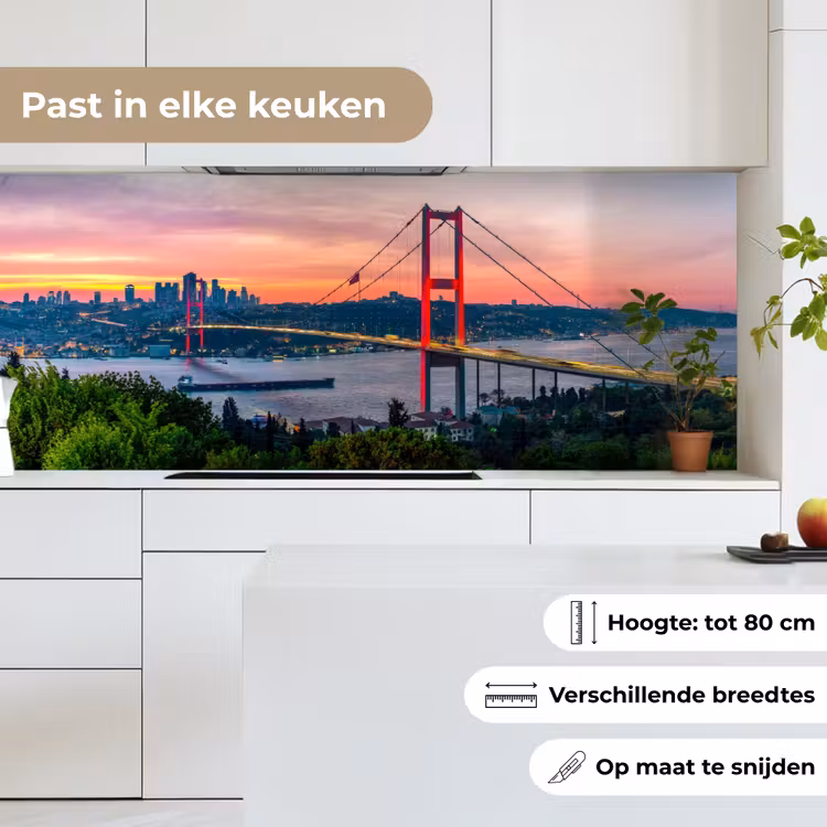 Keuken achterwand - Brug - Rood - Skyline - Water — 7