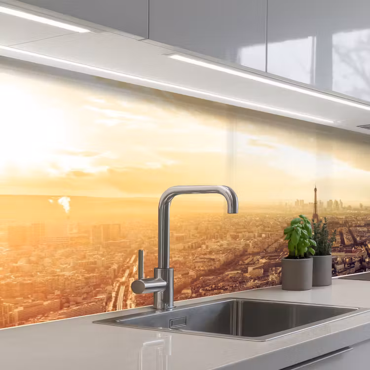 Keuken achterwand - Parijs - Skyline - Zonsondergang - Steden — 2