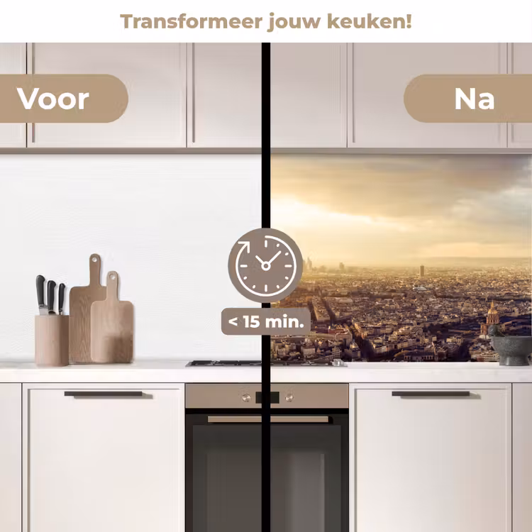 Keuken achterwand - Parijs - Skyline - Zonsondergang - Steden — 3