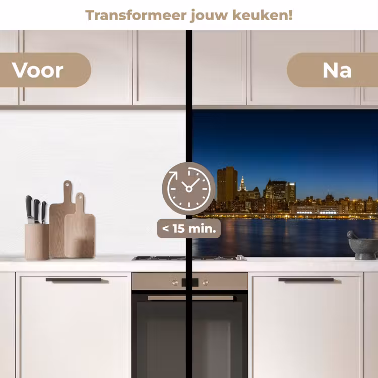 Keuken achterwand - Stadslichten - Avond - Skyline - Brug — 3