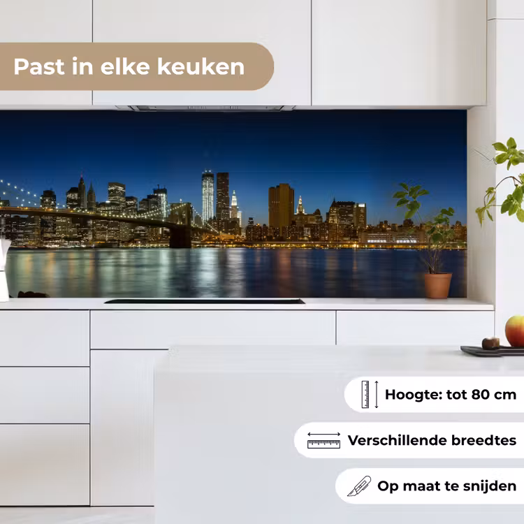 Keuken achterwand - Stadslichten - Avond - Skyline - Brug — 7