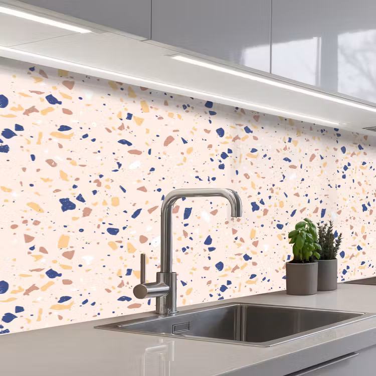 Keuken achterwand - Terrazzo - Patroon - Kleurrijk - Indigo — 2