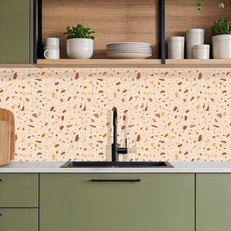 Keuken achterwand - Terrazzo - Patroon - Kleurrijk - Steen — 8