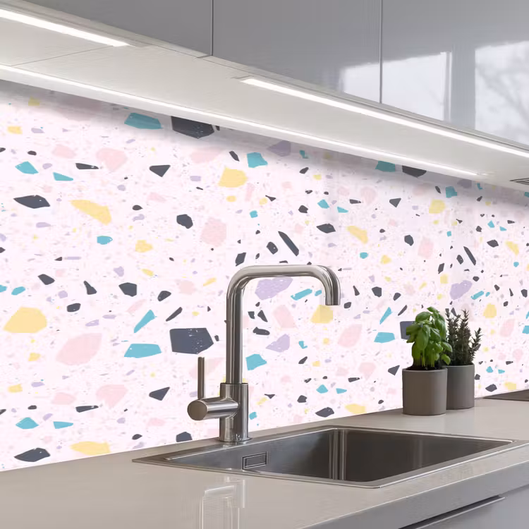 Keuken achterwand - Terrazzo - Patroon - Zacht - Snoep — 2
