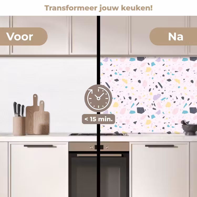Keuken achterwand - Terrazzo - Patroon - Zacht - Snoep — 3