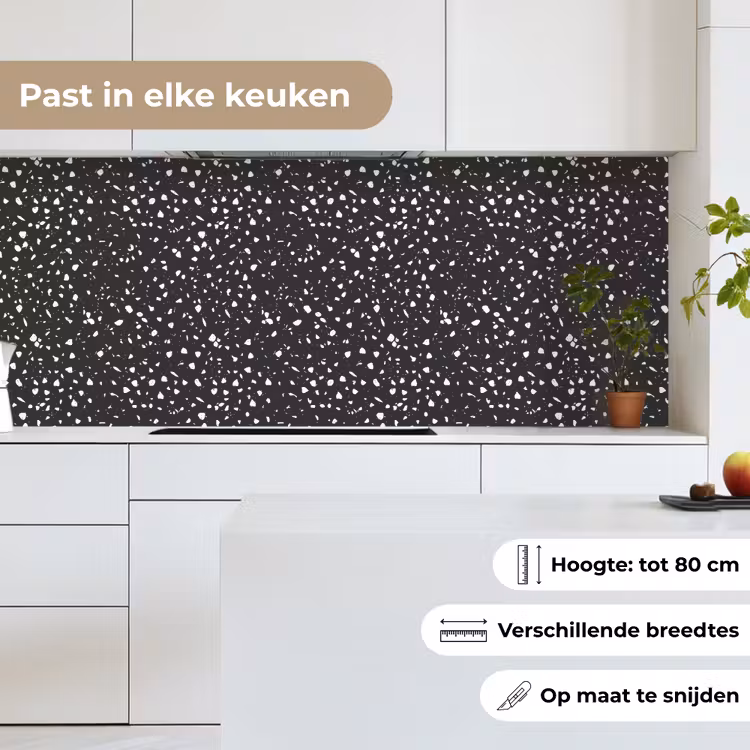 Keuken achterwand - Terrazzo - Patroon - Zwart - Wit — 7
