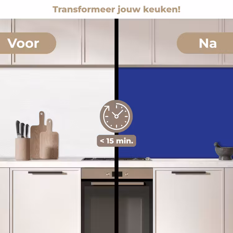 Keuken achterwand - Blauw - Effen kleur - Donkerblauw — 3