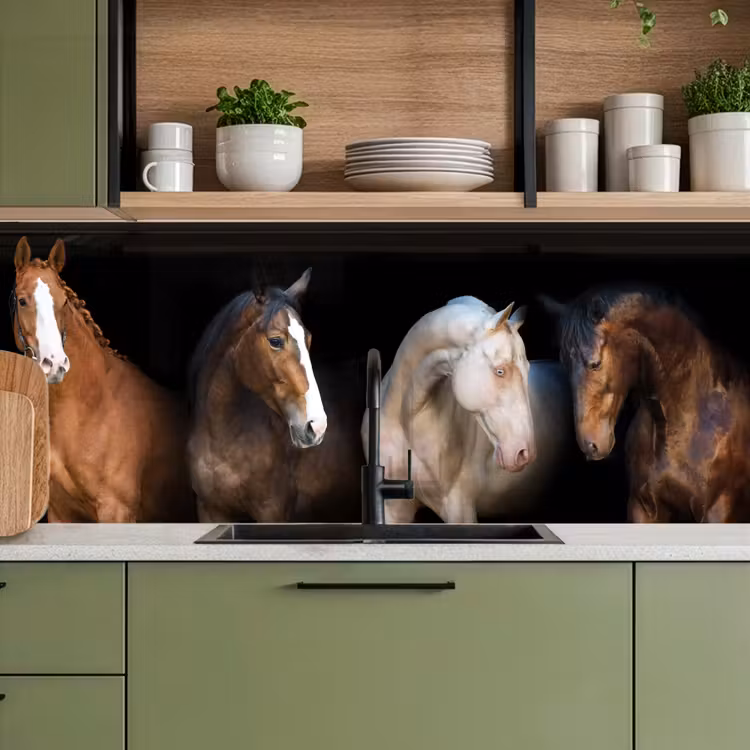 Keuken achterwand - Paard - Dieren - Zwart — 8