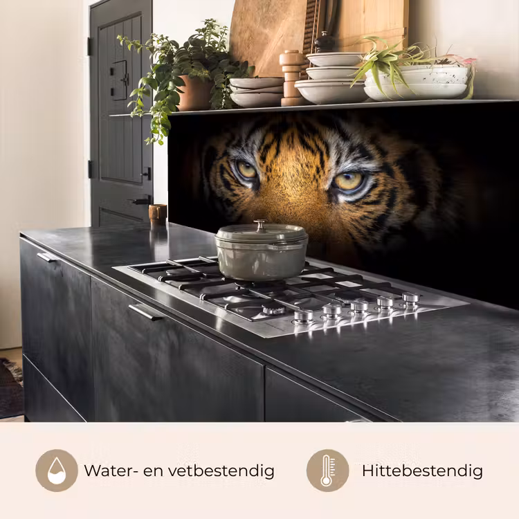 Keuken achterwand - Tijger - Zwart - Dier — 5