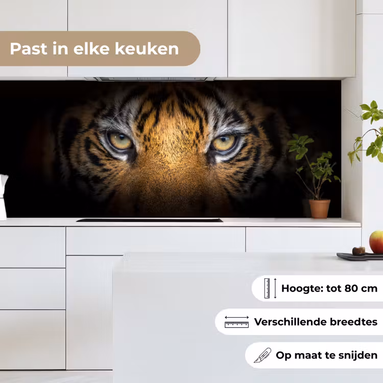 Keuken achterwand - Tijger - Zwart - Dier — 7