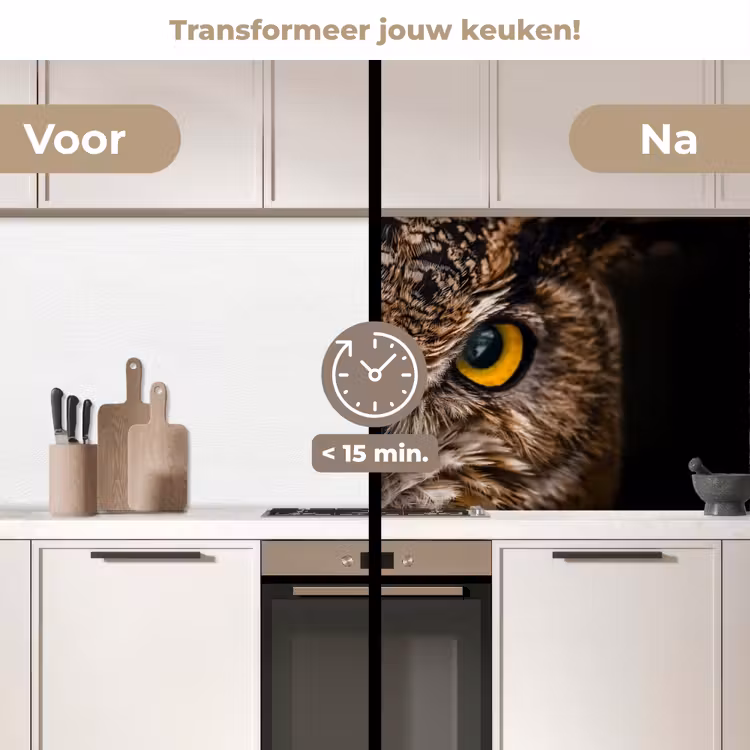 Keuken achterwand - Uil - Dier - Oranje — 3