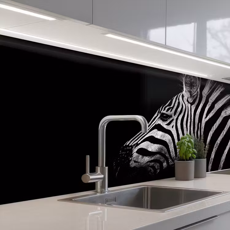 Keuken achterwand - Zebra - Dier - Zwart — 2