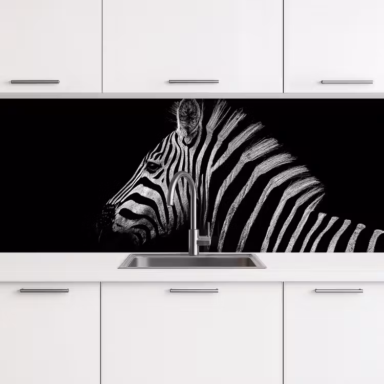 Keuken achterwand - Zebra - Dier - Zwart — 4