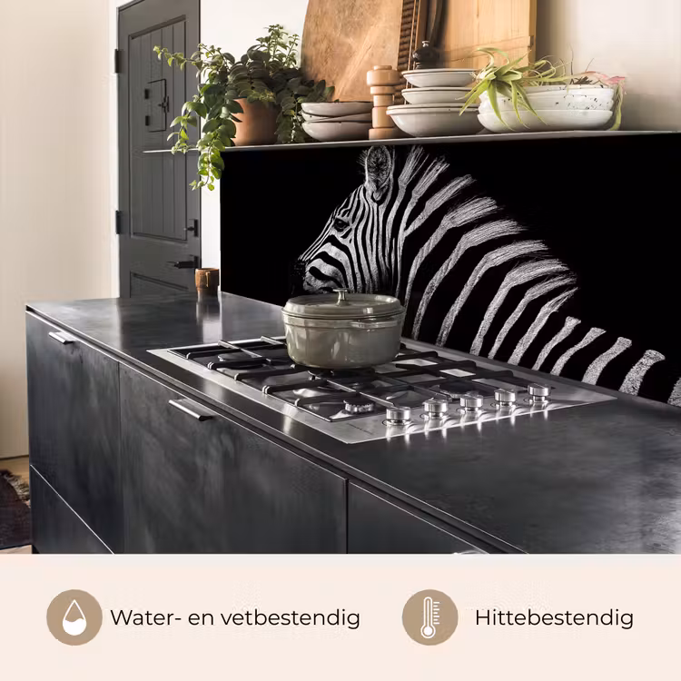 Keuken achterwand - Zebra - Dier - Zwart — 5