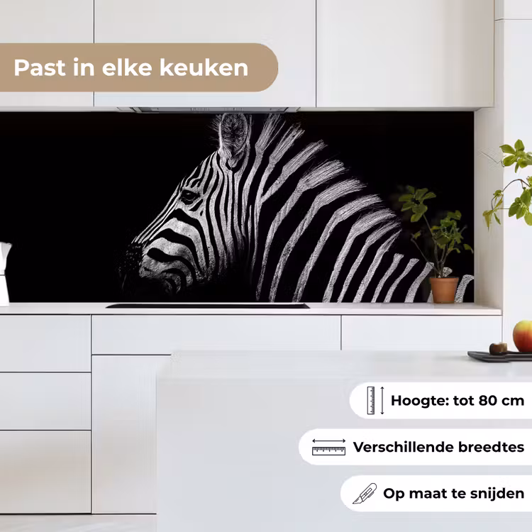 Keuken achterwand - Zebra - Dier - Zwart — 7