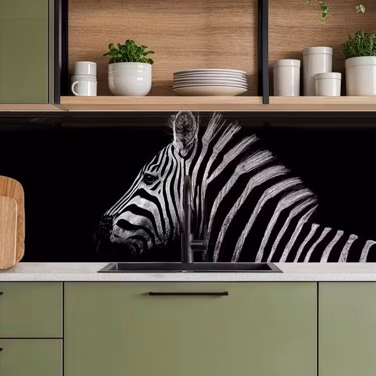 Keuken achterwand - Zebra - Dier - Zwart — 8