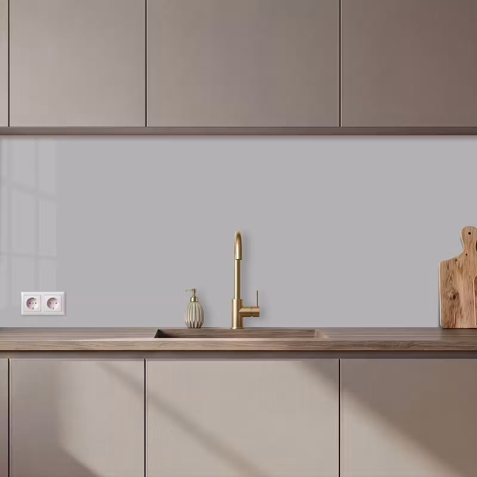 Keuken achterwand - Grijs - Effen print — 1