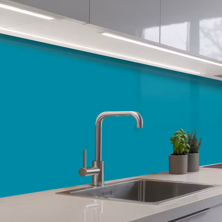 Keuken achterwand - Blauw - Effen kleur — 2