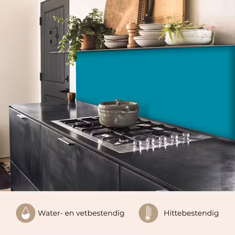 Keuken achterwand - Blauw - Effen kleur — 5