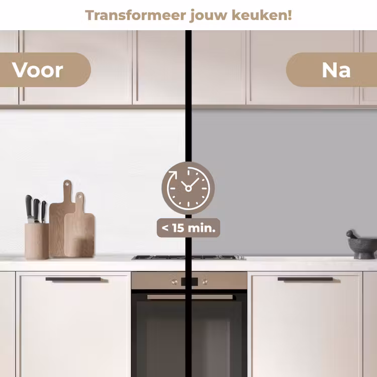 Keuken achterwand - Grijs - Effen print — 3