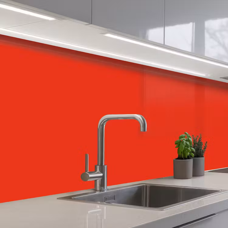 Keuken achterwand - Rood - Kleur - Effen — 2