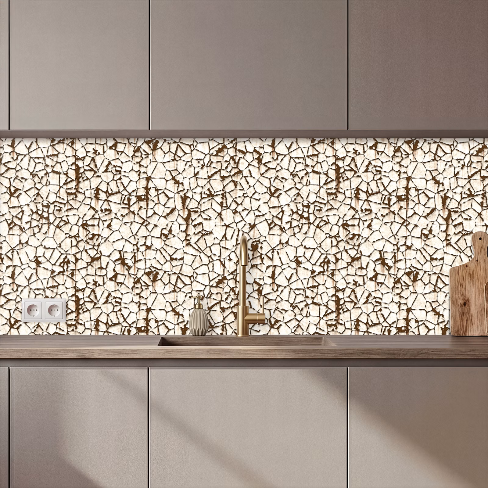 Keuken achterwand - Beige - Patroon - Roest - Verf — 1
