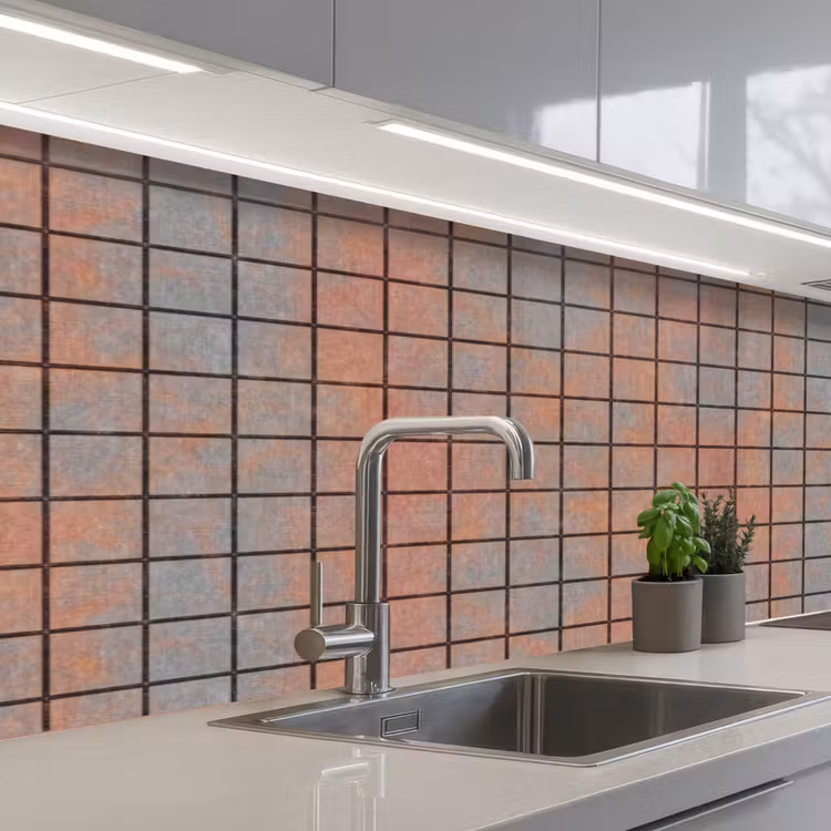 Keuken achterwand - Blauw - Bruin - Vlekken - Vierkant — 2