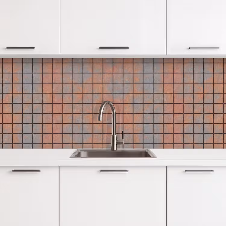 Keuken achterwand - Blauw - Bruin - Vlekken - Vierkant — 4