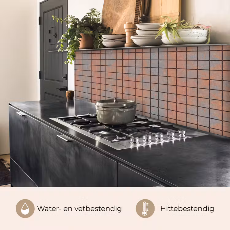 Keuken achterwand - Blauw - Bruin - Vlekken - Vierkant — 5