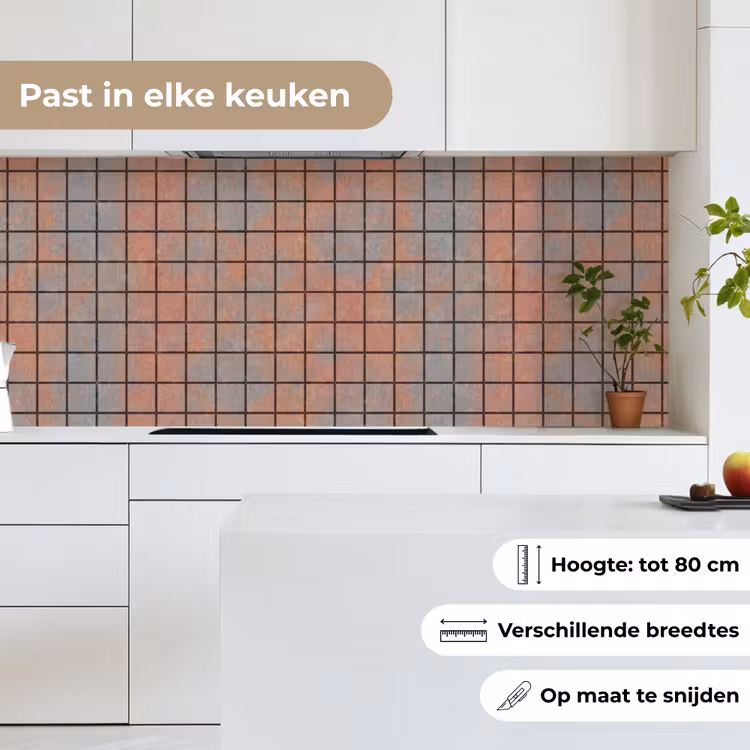 Keuken achterwand - Blauw - Bruin - Vlekken - Vierkant — 7