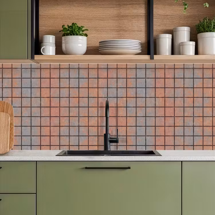 Keuken achterwand - Blauw - Bruin - Vlekken - Vierkant — 8