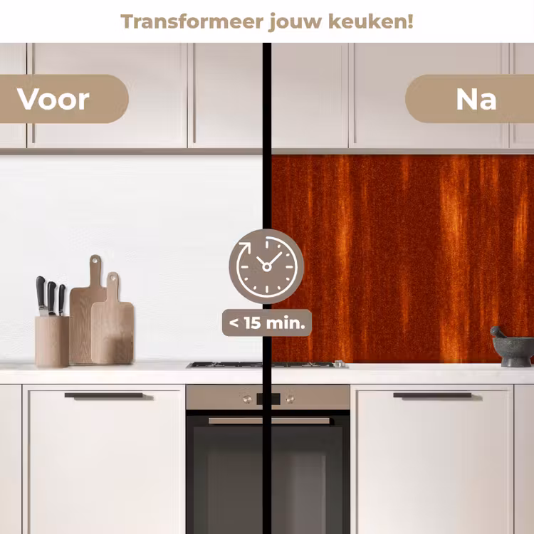 Keuken achterwand - Oranje - Rood - Roest - Metaal — 3