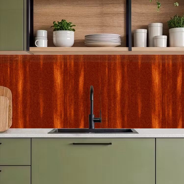 Keuken achterwand - Oranje - Rood - Roest - Metaal — 8