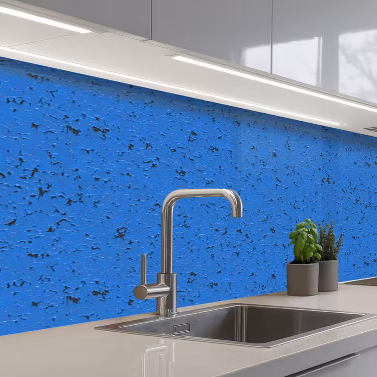 Keuken achterwand - Roest - Blauw - Barsten - Verf — 2