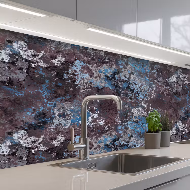 Keuken achterwand - Roest - Blauw - Bruin - Vlekken — 2